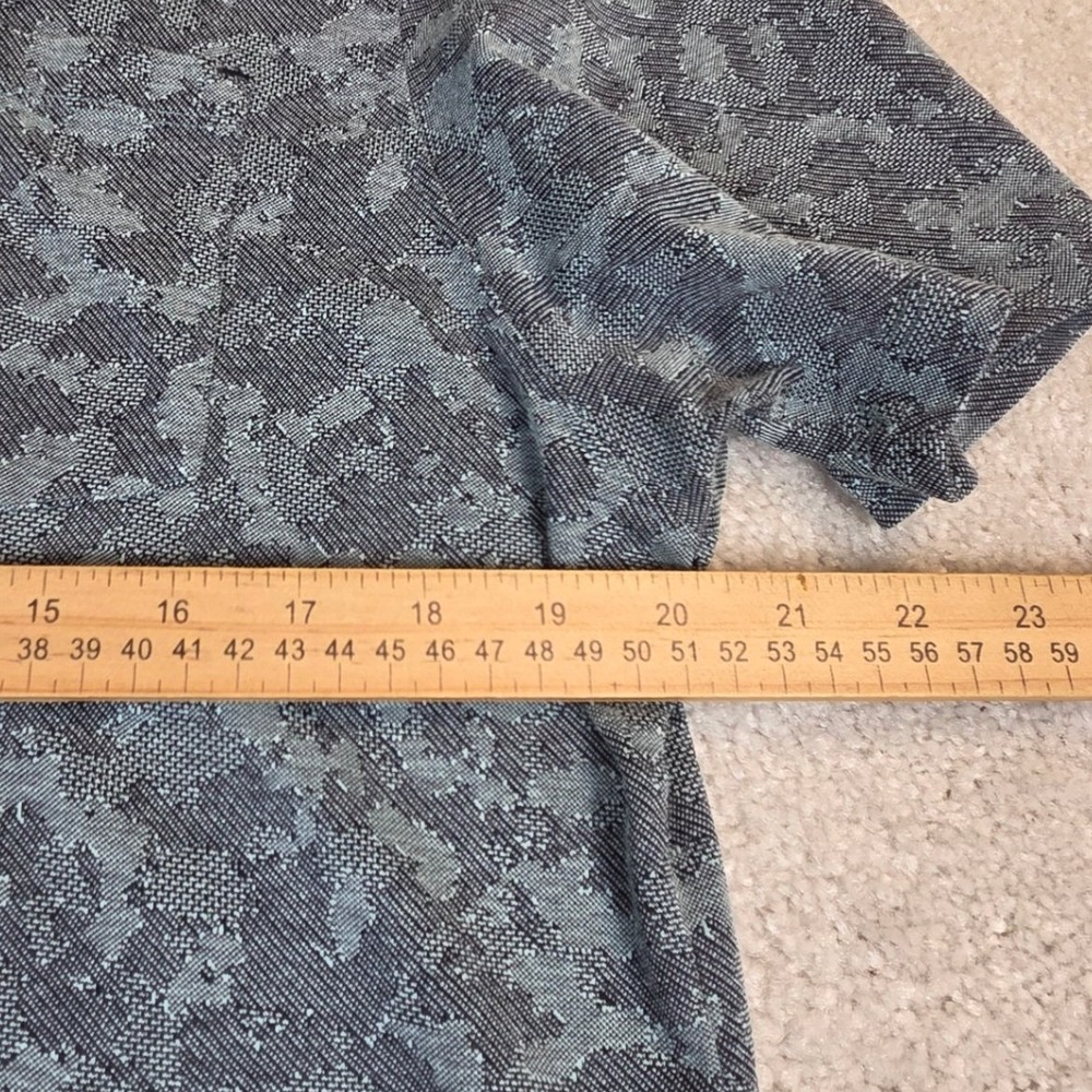 7 Diamonds Dance Floor Polo Mens L Green Camo Jacquard Button Collar Golf - Picture 4 of 7